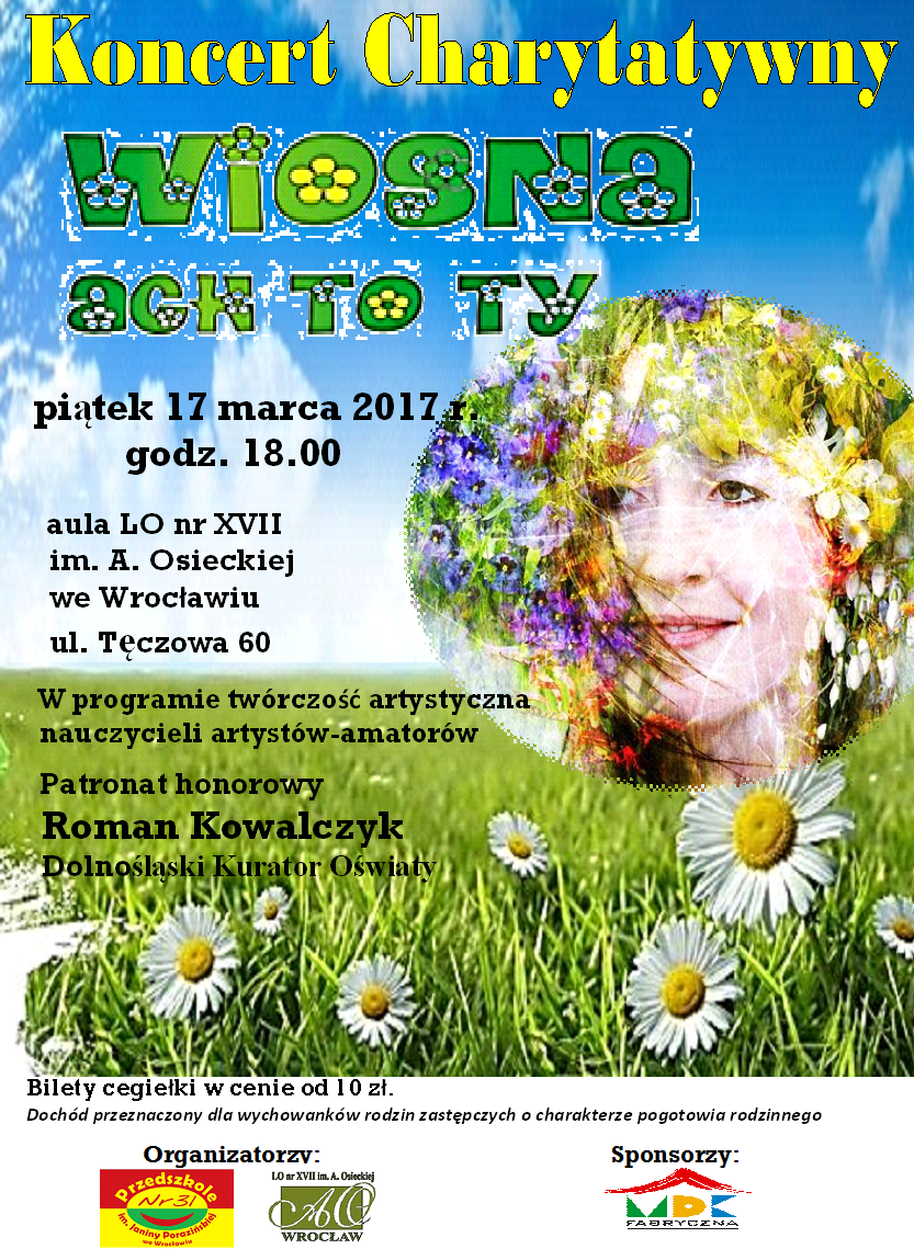 plakat Koncert Charytatywny pt. „Wiosna, ach to ty!”